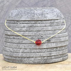 24K Gold Plated Sterling Silver Light Siam Crystal Choker