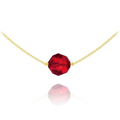 24K gold plated sterling silver choker with Genuine Swarovski Light Siam crystal and adjustable chain