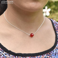 Silver Light Siam  Choker