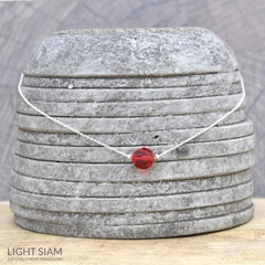 Sterling Silver Light Siam Crystal Choker Necklace