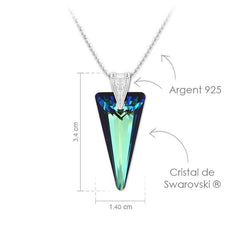Silver Bermuda Blue Stone Pendant Necklace Jewellery Set