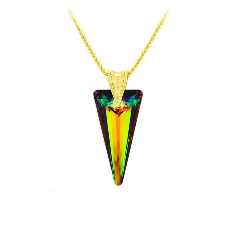 24K gold plated sterling silver Vitrail Medium Swarovski crystal pendant necklace
