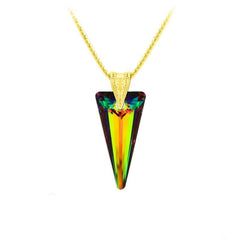 24K gold plated sterling silver Vitrail Medium Swarovski crystal pendant necklace