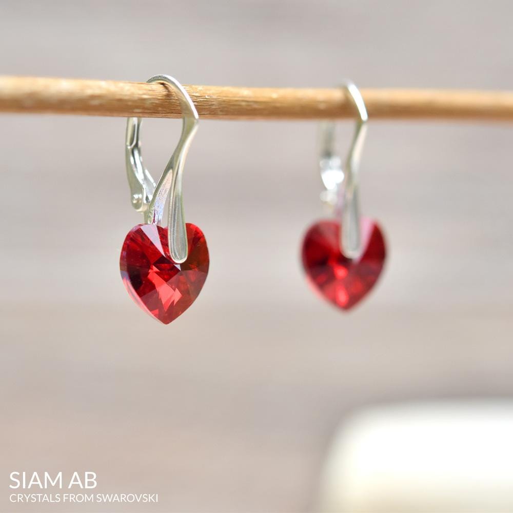 Heart Silver Earrings Siam
