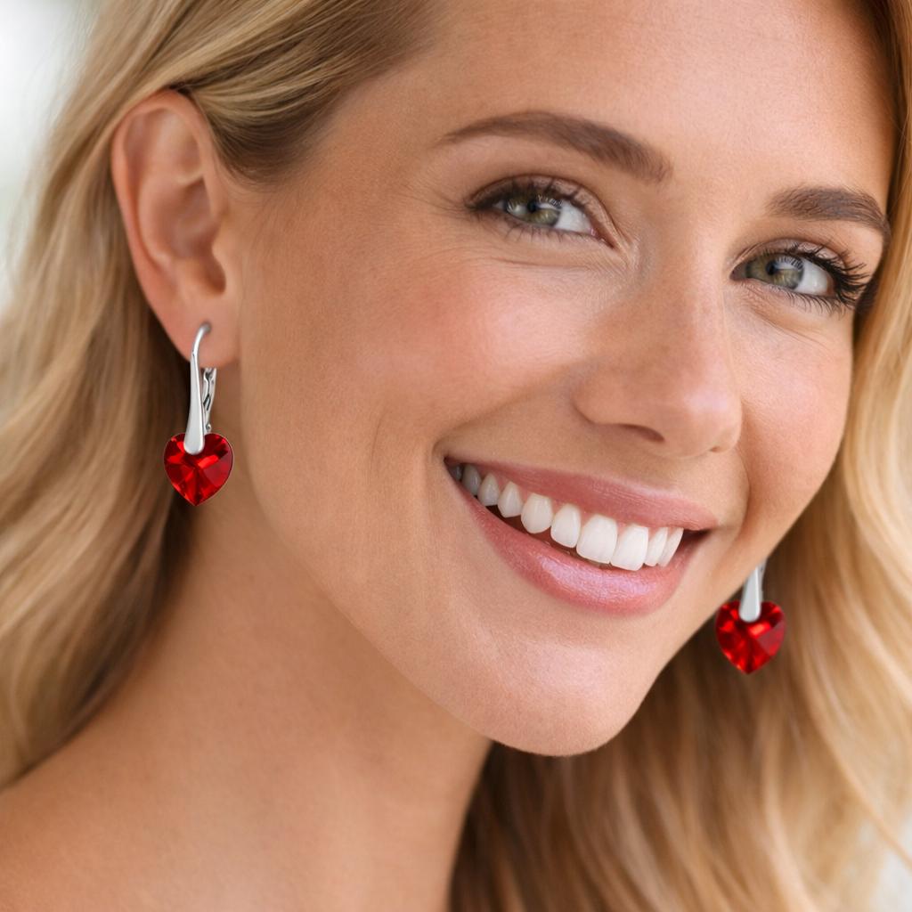 red heart-shaped earrings