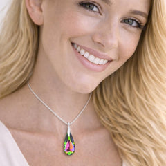 colorful teardrop pendant necklace