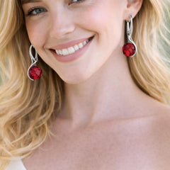red gemstone earrings