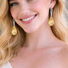 yellow teardrop earrings