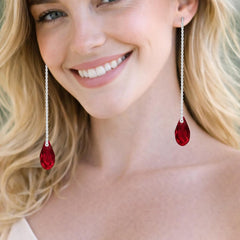 red teardrop earrings