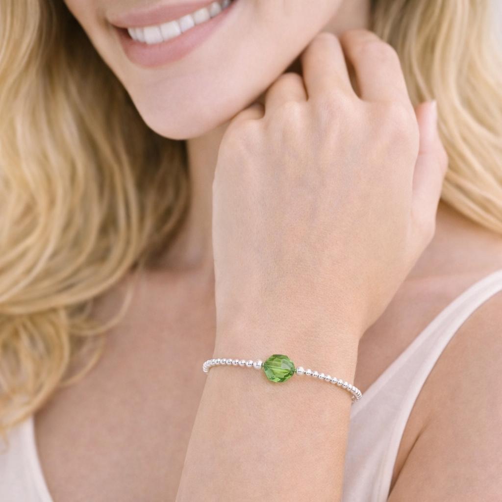 bracelet with a green gemstone