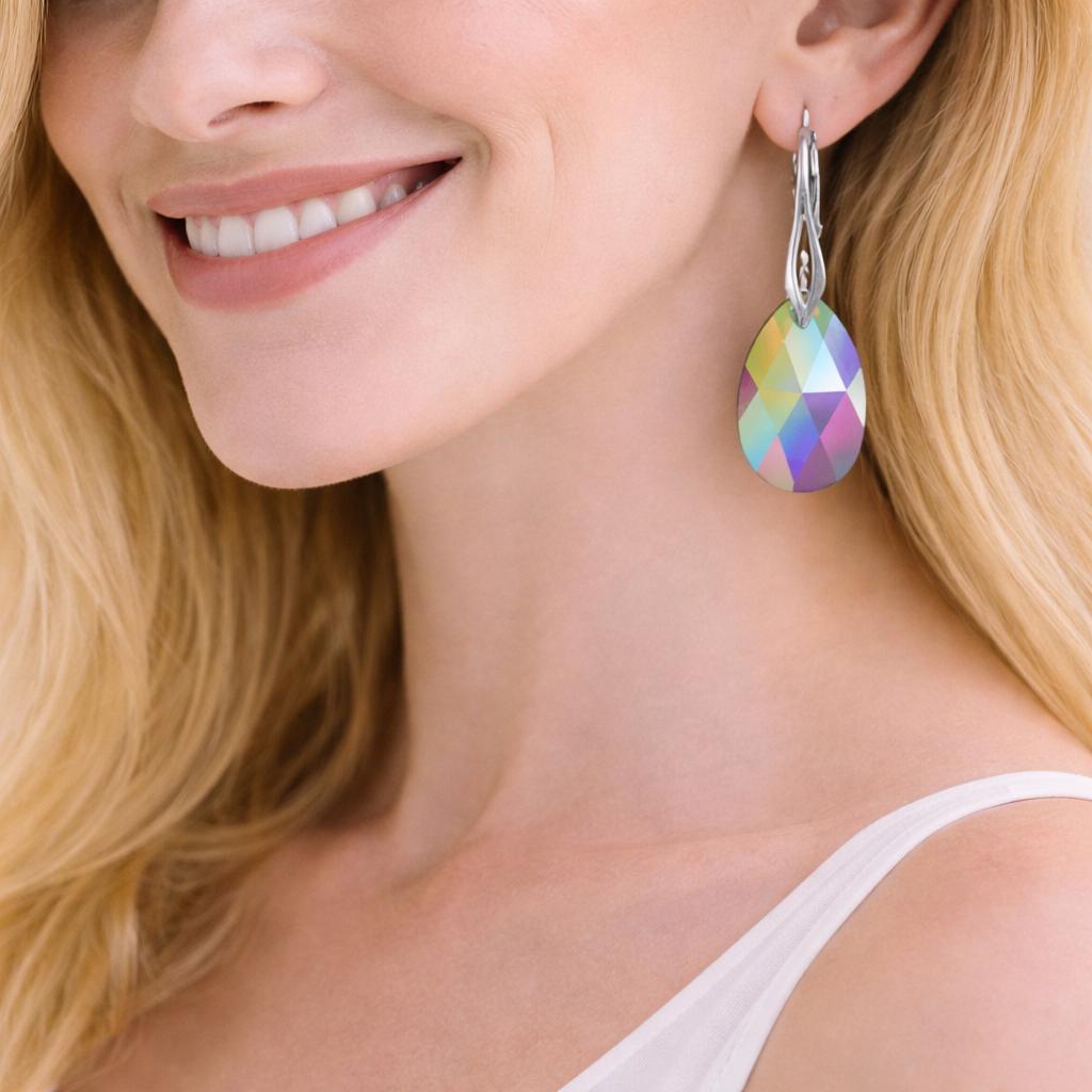 Silver Earrings with Paradise Shine