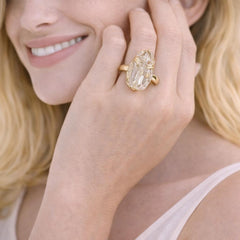 gold ring with a large diamond