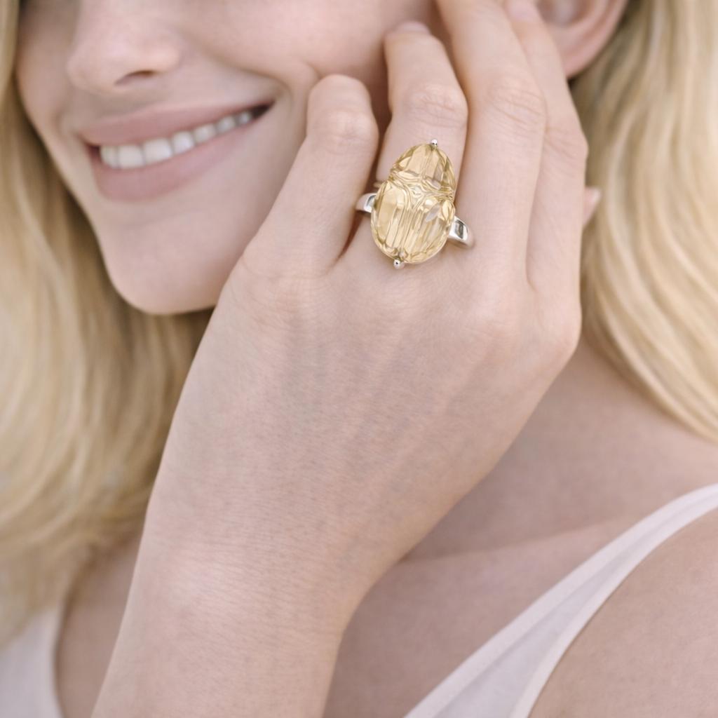 gold ring with a large gemstone