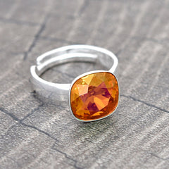 Silver Astral Pink Stone ring