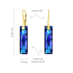 Sterling Silver Bermuda Blue Crystal Pendant & Earrings Set