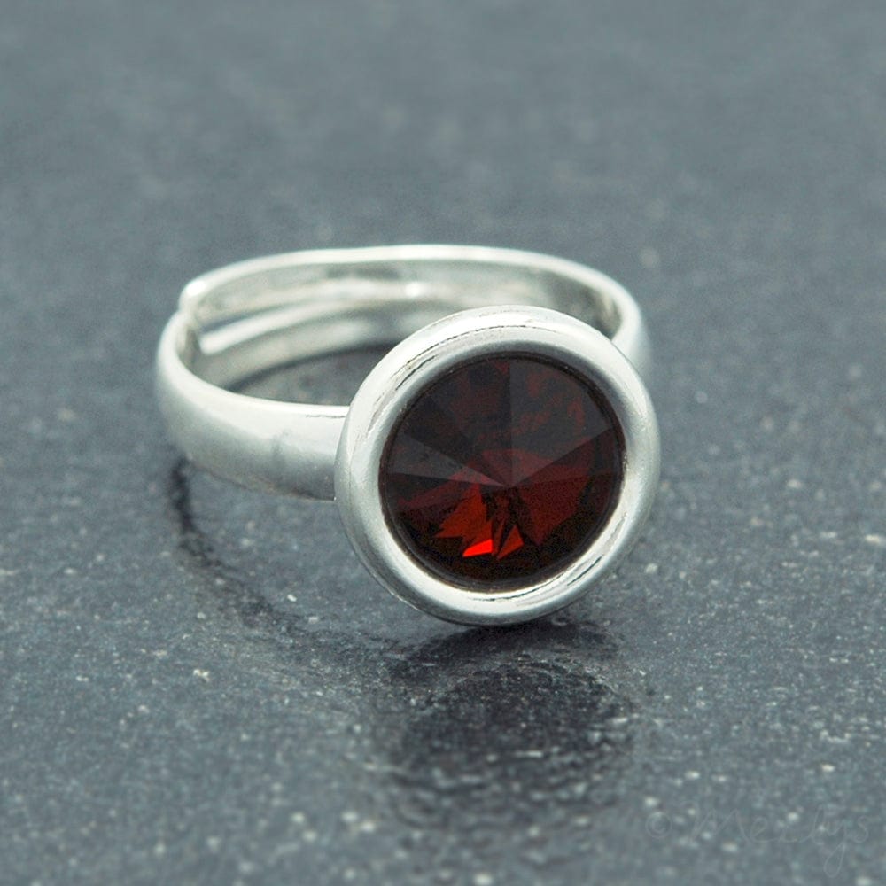 Silver Siam Ring With Crystal