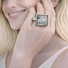 square ring with a textured design