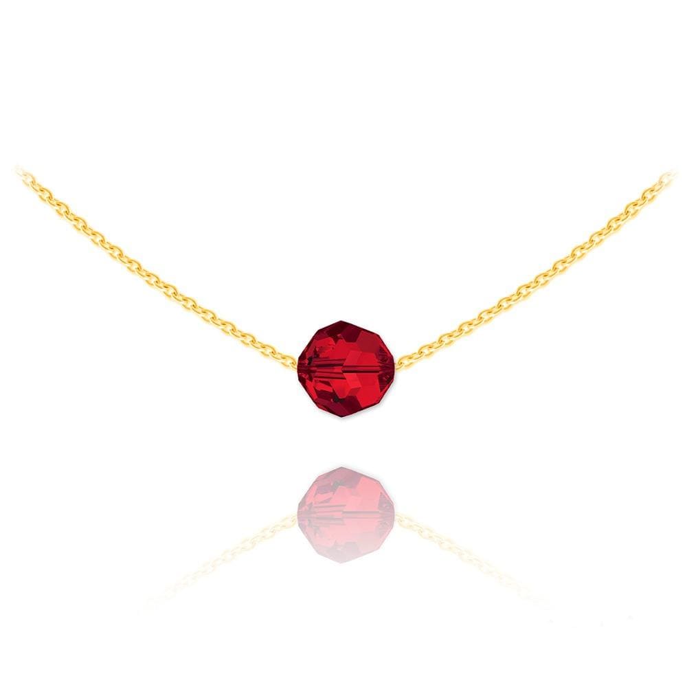 24K gold plated Sterling Silver choker necklace with Genuine Swarovski Light Siam crystal
