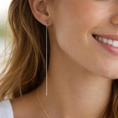 pink gemstone earring