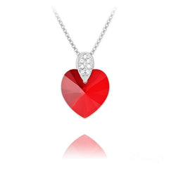 Silver Heart Rhodium Necklace for Women