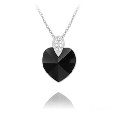 Silver Heart Rhodium Necklace for Women