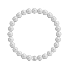 Sterling silver stretch bracelet with Genuine Swarovski pastel grey crystal pearls