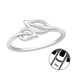 Silver Leaf Midi Ring