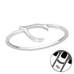 Silver Wishbone Midi Ring