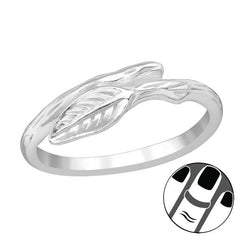 Silver Leaf Midi Ring