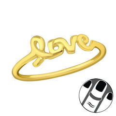Silver Gold Love Midi Ring