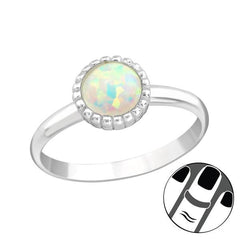 Silver fire snow Midi Ring
