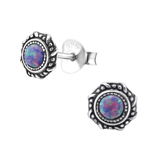 Sterling Silver Opal   Stud earrings