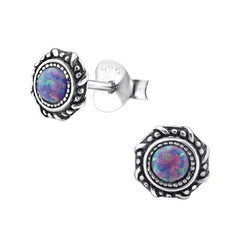 Sterling Silver Opal   Stud earrings
