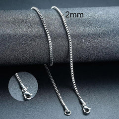 Stainless Steel Men's Jewelry Box Chain Necklace