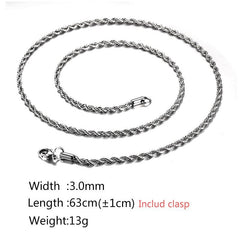 Stainless Steel Rope Chain Necklace