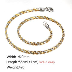 Stainless Steel Rope Chain Necklace