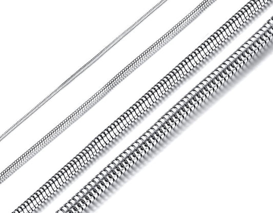 Stainless Steel Necklace Round Snake Chain