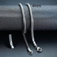 Stainless Steel Necklace Round Snake Chain