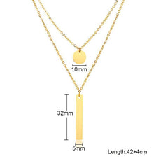 Stainless Steel Gold Bar Necklace