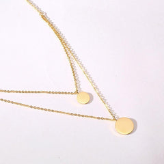 Stainless Steel Gold Multi Layer Necklace