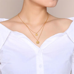 Stainless Steel Gold Multi Layer Necklace