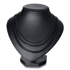 Stainless Steel Black Cuban Link Chain Necklace