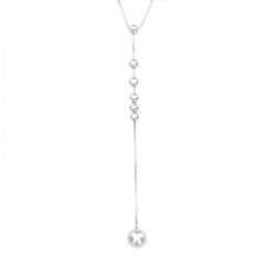 Silver Drop Ball Necklace