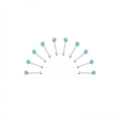 10 X Silver  Nose Studs with Ball end