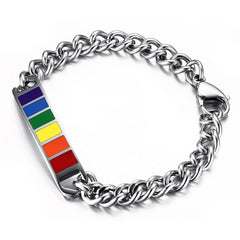 Stainless Steel Chain Rainbow Bracelet