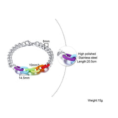 Stainless Steel Rainbow Bracelet
