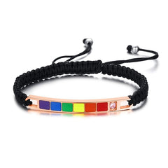 Steel Rose Gold Rainbow Bracelet