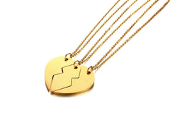 Womens Best Bitches Best Friend BFF Heart Friendship Necklace
