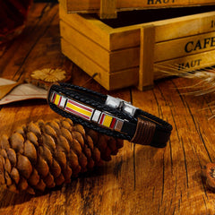 Unisex Black Leather Braided Bracelet