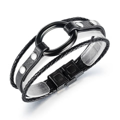 Personalized Men's Leather Bracelet